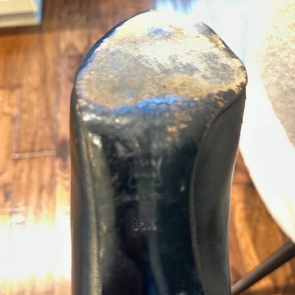Vintage Gianni Versace Black Leather Heels EU Size 36 - Picture 6 of 8